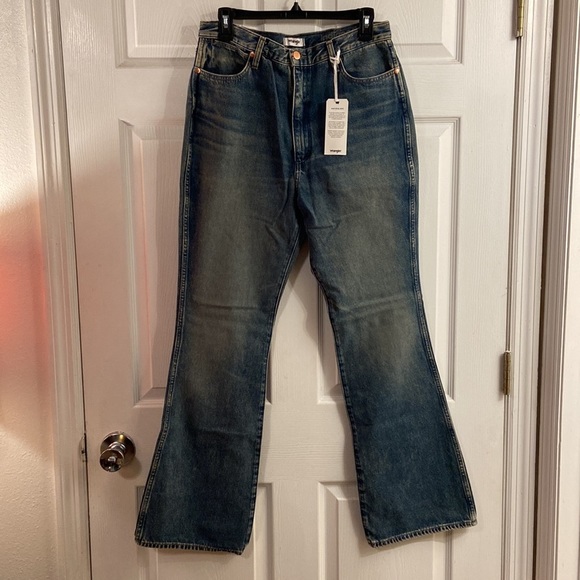 Free People Wrangler Westward 626 High-Rise Bootcut Peach Tinted Jeans - Picture 5 of 9